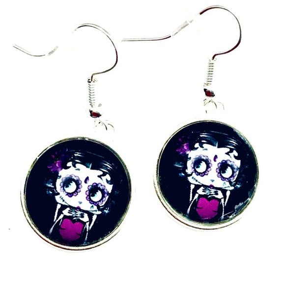 Betty Boop Earrings Halloween Day of the Dead - Picture 1 of 1